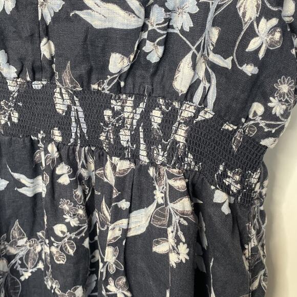 C&C California Linen Midi Sundress Women's Size 14 Floral Preppy Coastal Flowy - Picture 11 of 15